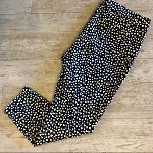 J. Crew Factory Cropped Black and White Heart Pants 14